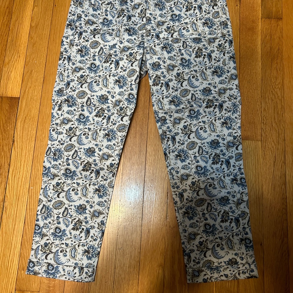 Womens cropped patterned denim